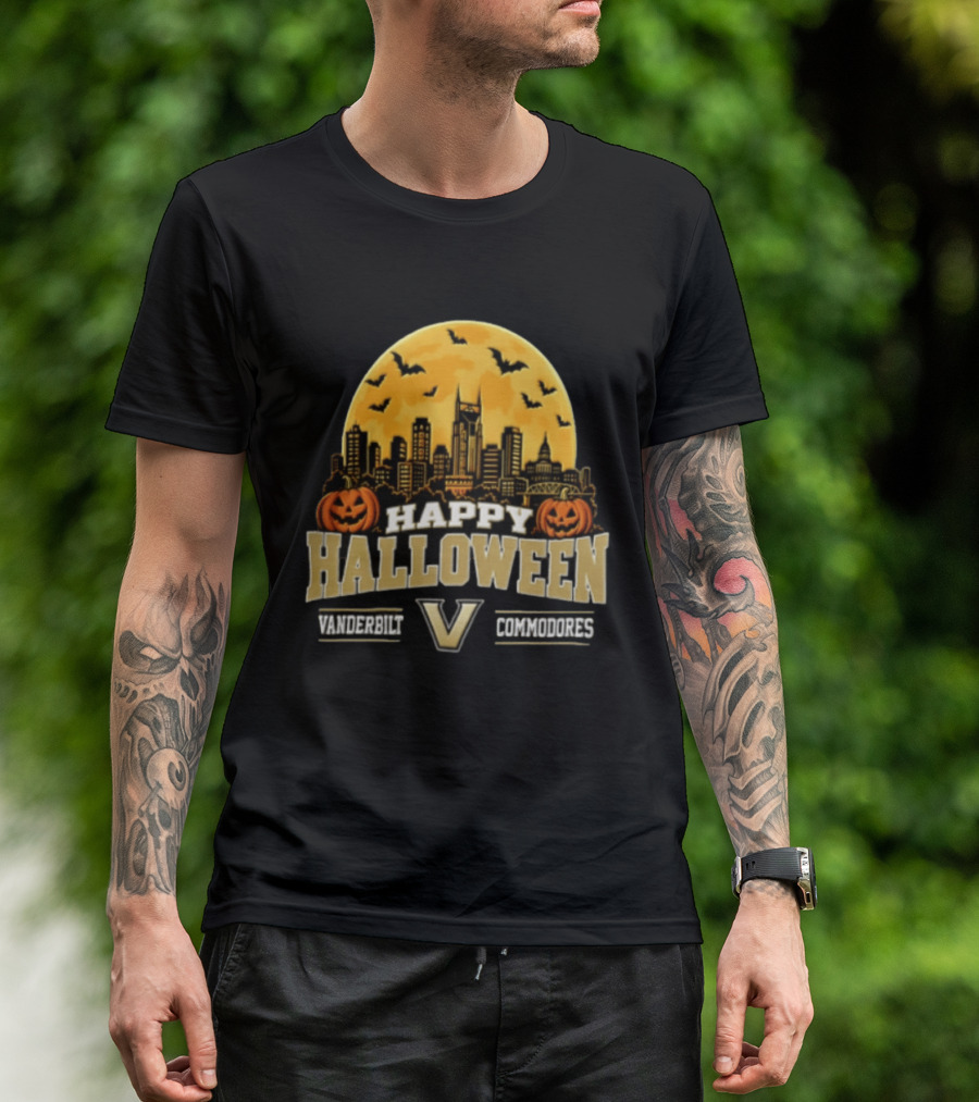 Vanderbilt Commodores Happy Halloween Skyline V 2026 T-Shirt
