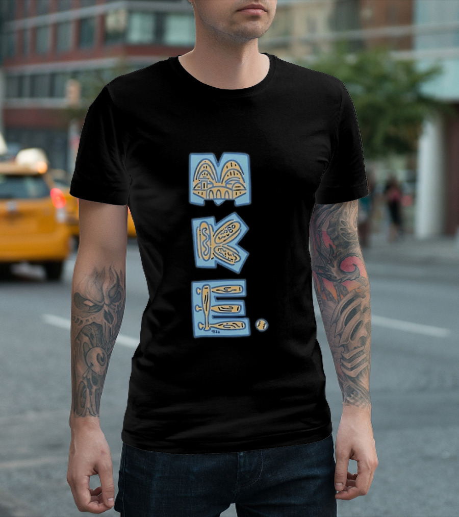 Milwaukee MKE Hot Dog Baseball Wisconsin Stadium T-Shirt