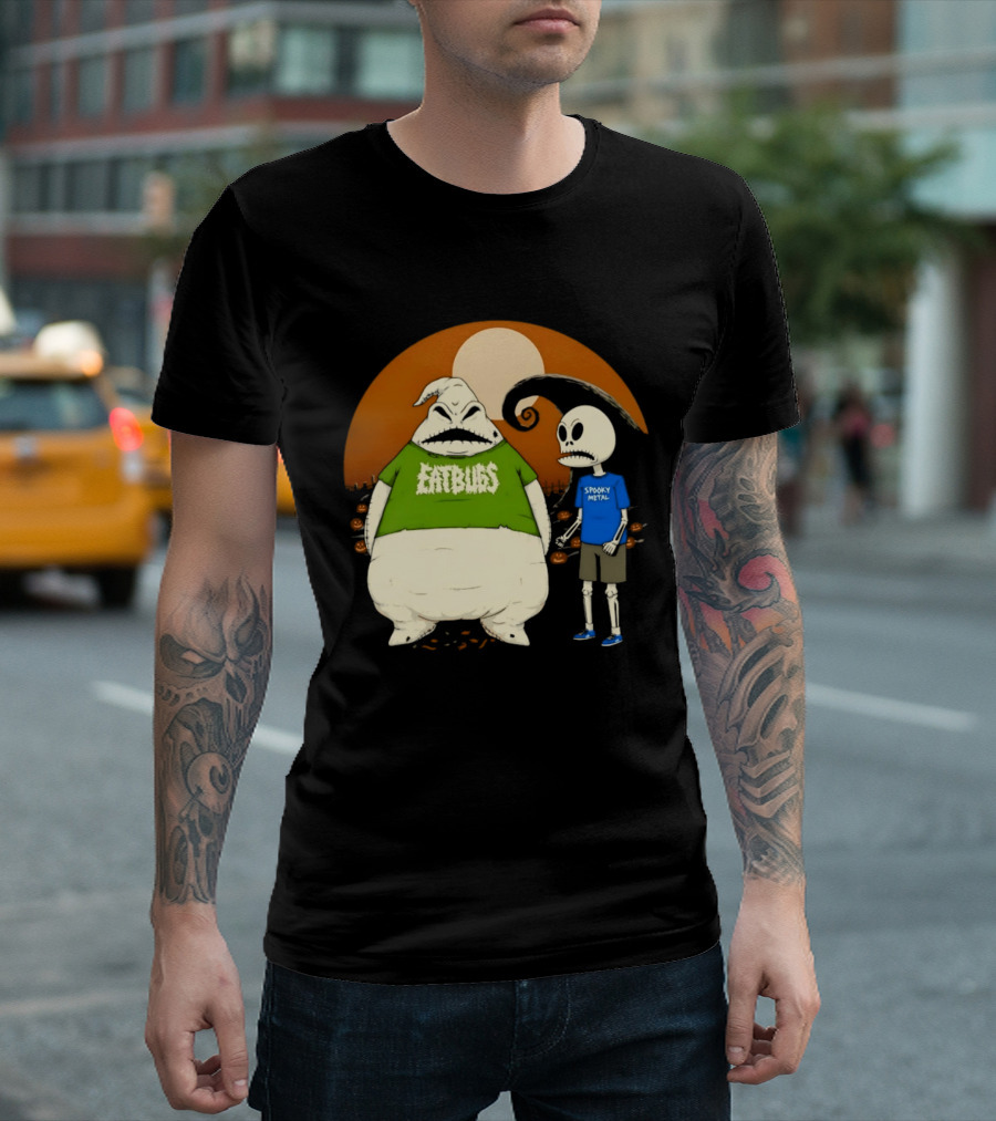 Oogie Boogie Eat Bugs Spooky Metal Skeleton T-Shirt