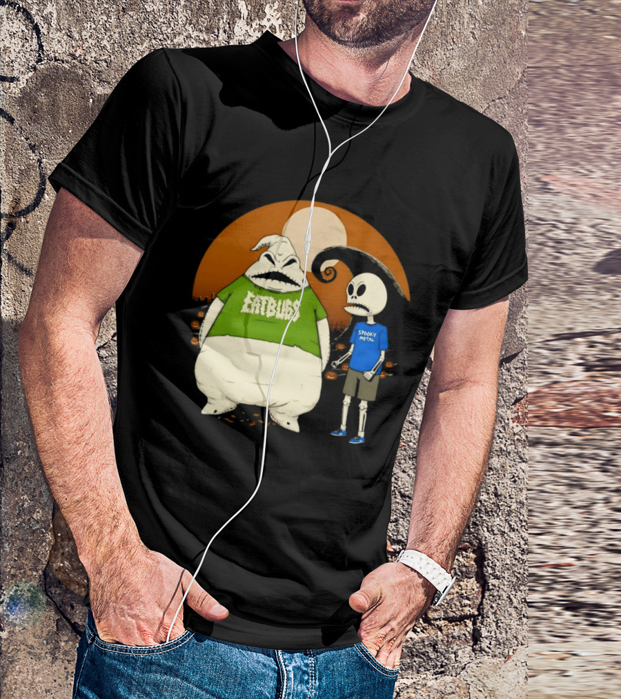 Oogie Boogie Eat Bugs Spooky Metal Skeleton T-Shirt