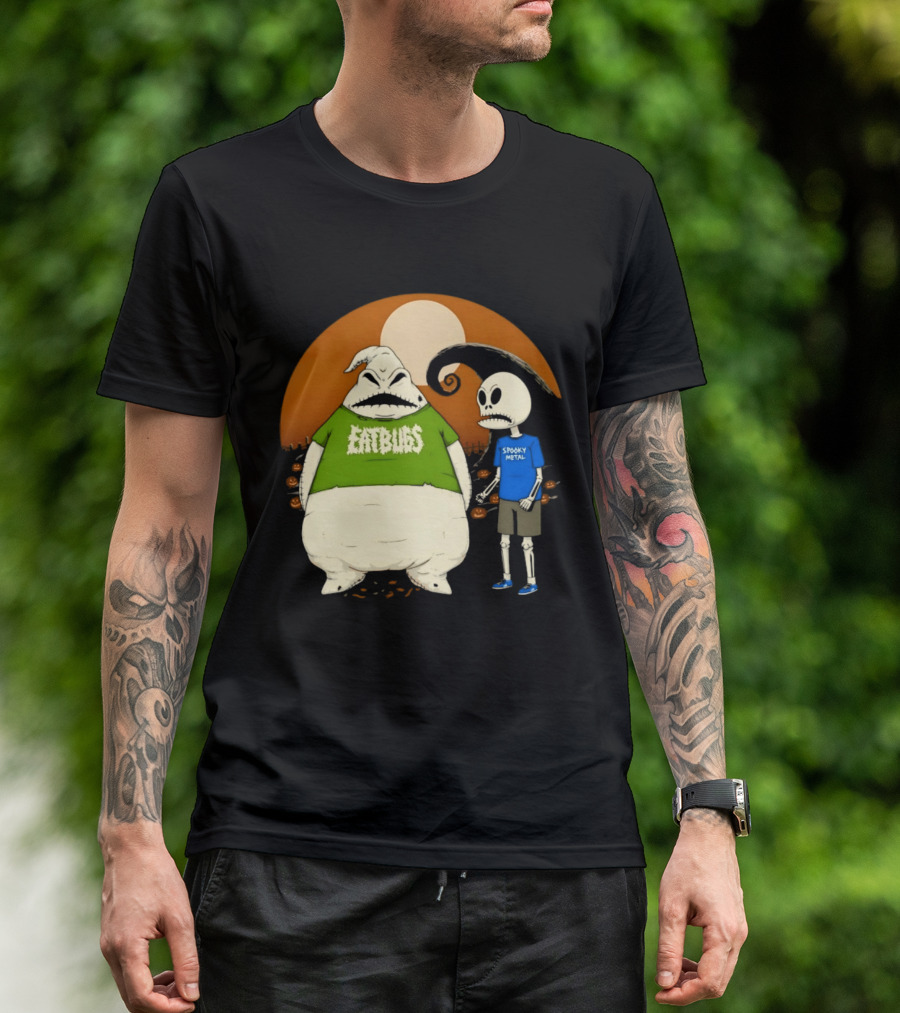 Oogie Boogie Eat Bugs Spooky Metal Skeleton T-Shirt