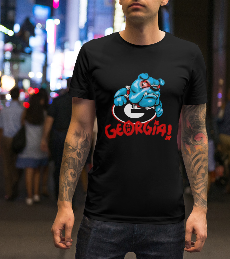 Georgia Bulldogs NCAA College Football Blue Bulldog T-Shirt