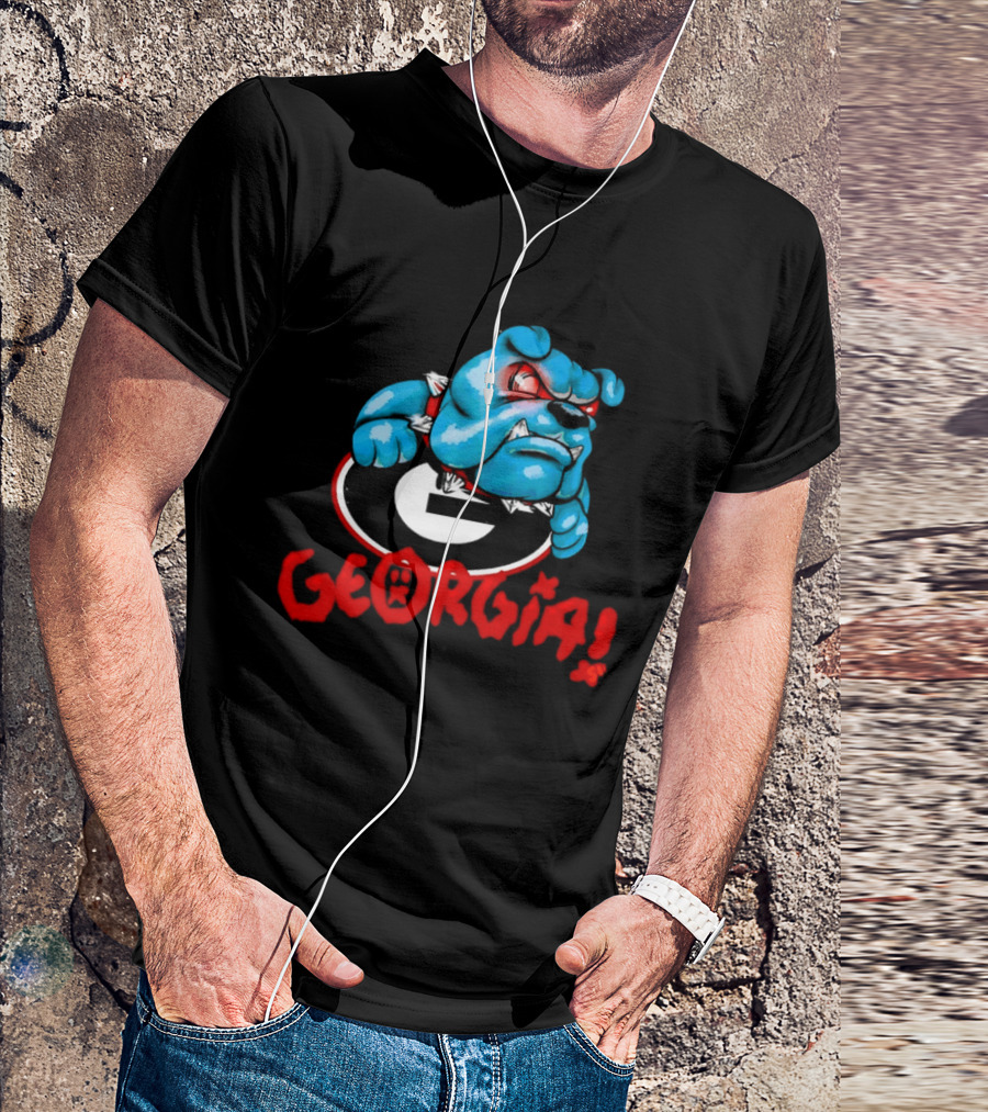 Georgia Bulldogs NCAA College Football Blue Bulldog T-Shirt