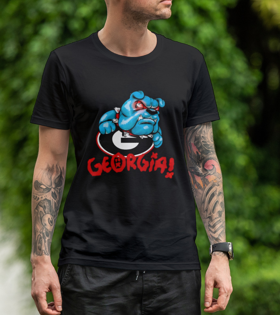Georgia Bulldogs NCAA College Football Blue Bulldog T-Shirt