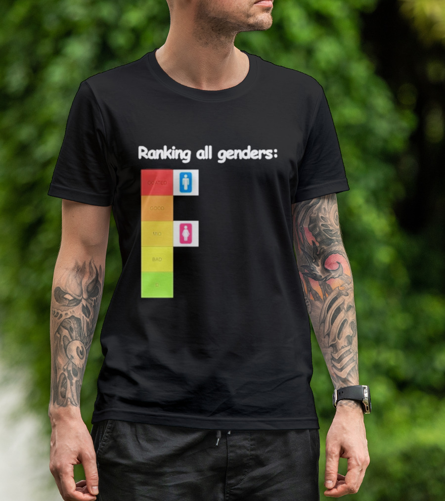 Ranking All Genders Tier List Meme Coated Good Mid Ok D T-Shirt