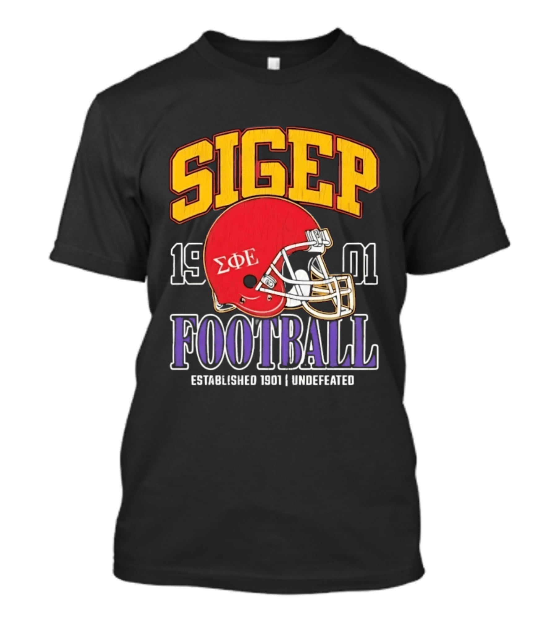 SigEp Football 1901 Red Helmet Undefeated Established 1901 T-Shirt