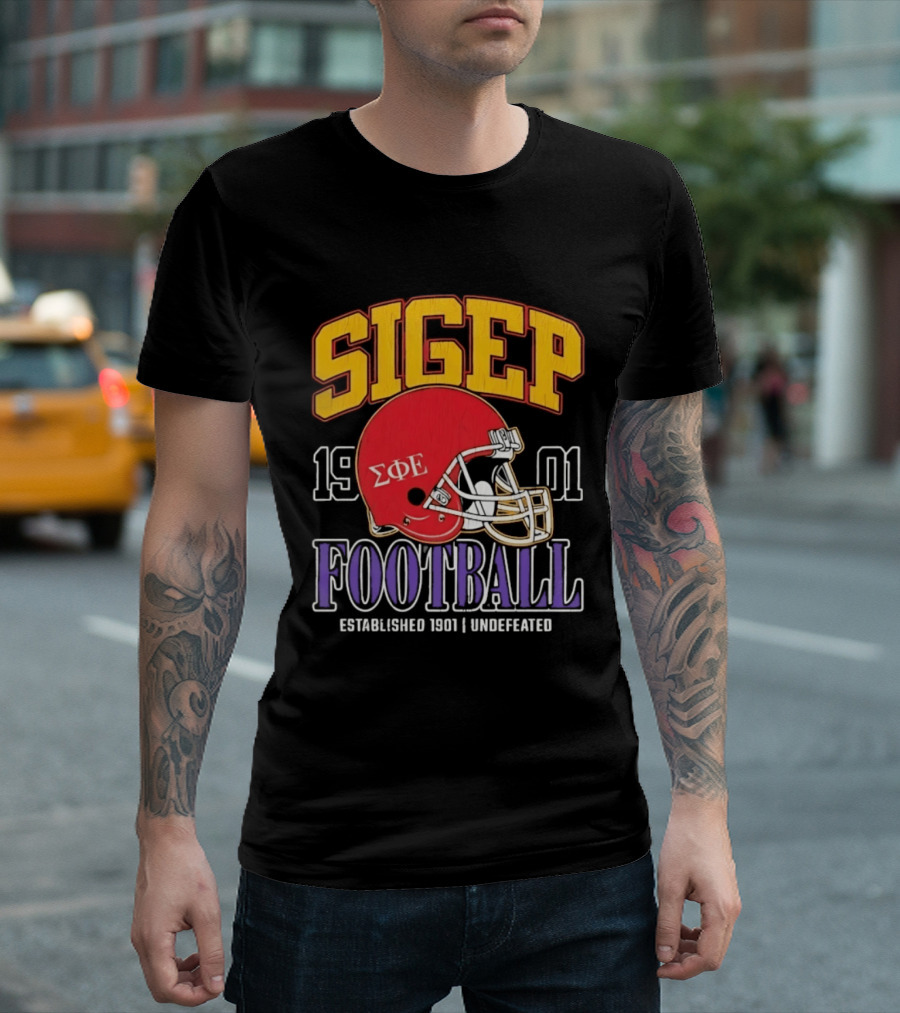 SigEp Football 1901 Red Helmet Undefeated Established 1901 T-Shirt