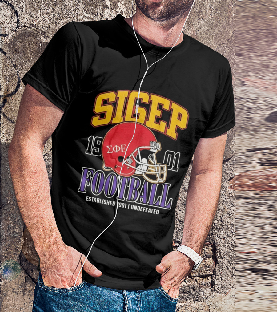 SigEp Football 1901 Red Helmet Undefeated Established 1901 T-Shirt