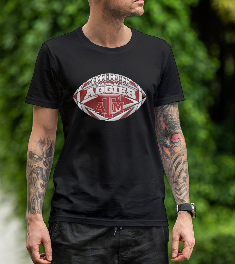Texas A And M Aggies Football NCAA Oval Shape ATM T-Shirt