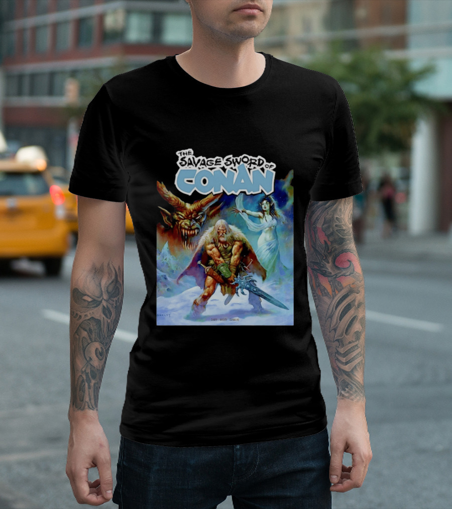 Savage Sword Of Conan Featuring Sharp Arcudi Carvalho Fantasy T-Shirt