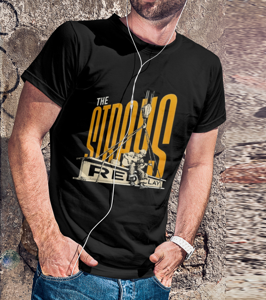 The Straus Red Clay Construction Worker Playing Guitar T-Shirt