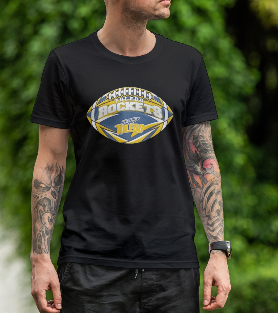 Toledo Rockets NCAA Football Oval Shape Team Spirit T-Shirt