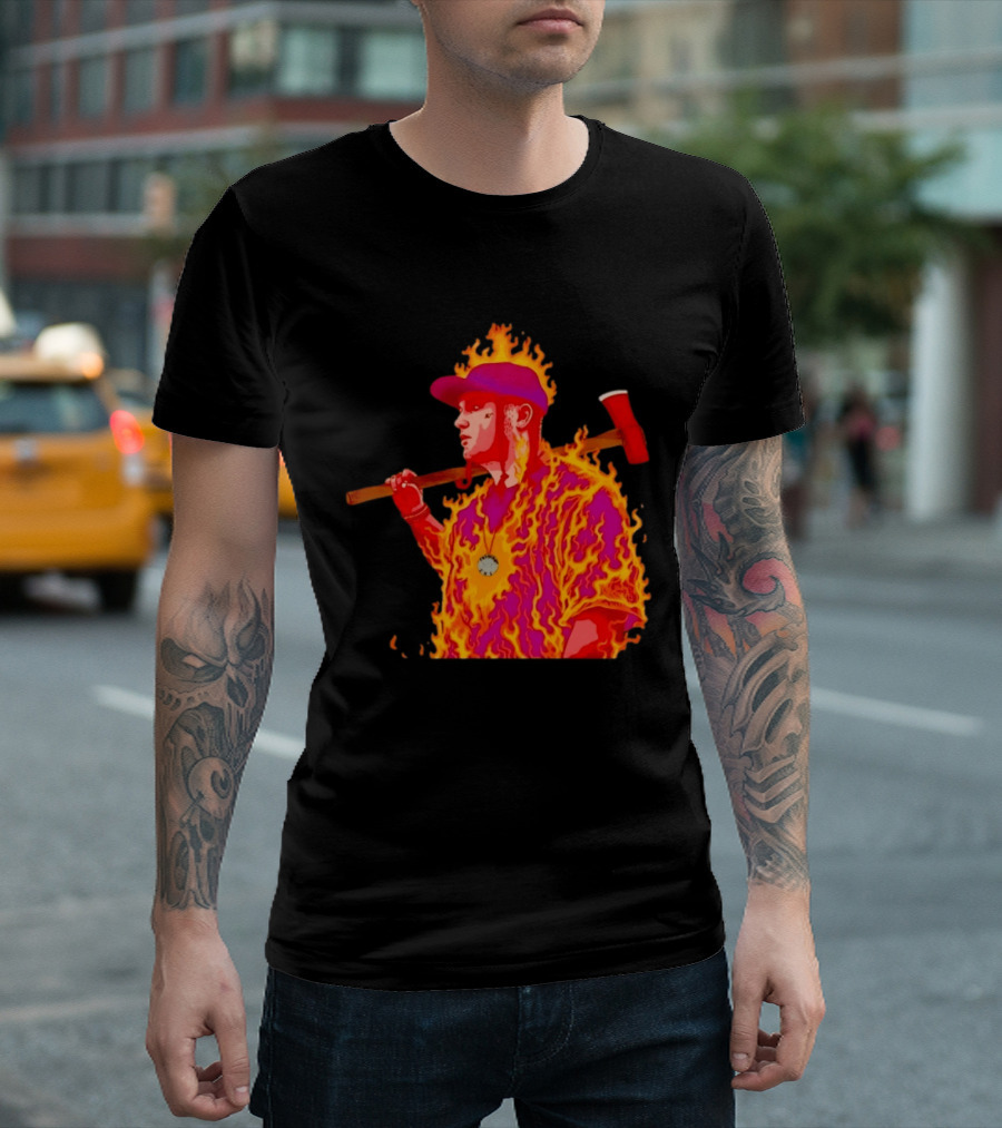 Trippie Redd Flaming Axe Fiery Rap T-Shirt