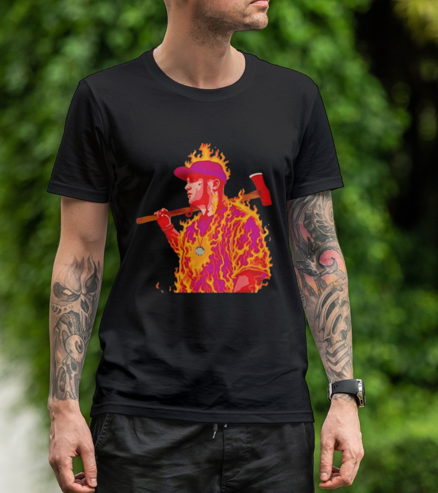 Trippie Redd Flaming Axe Fiery Rap T-Shirt