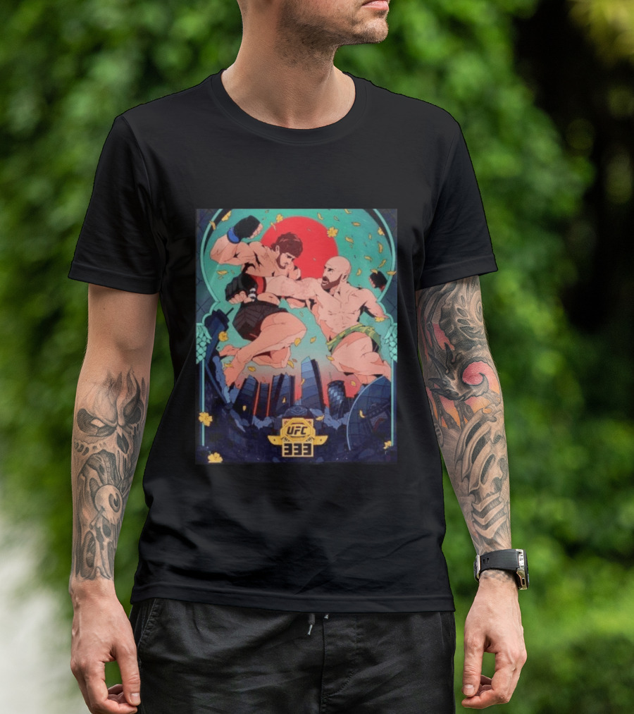 UFC 333 Double Title Fights MMA Mixed Martial Arts Anime Inspired Showdown T-Shirt