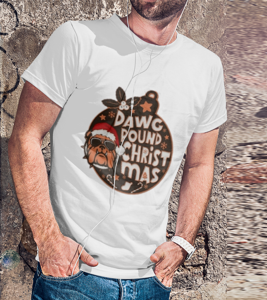 Cleveland Browns Dawg Pound Christmas Santa Bulldog Holiday Sweater T-Shirt