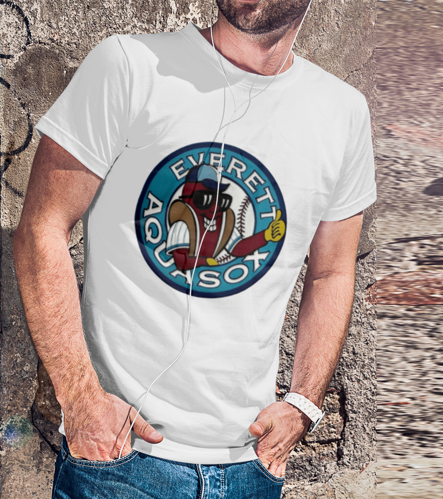Everett AquaSox Hot Dog Sunglasses Baseball Fan T-Shirt