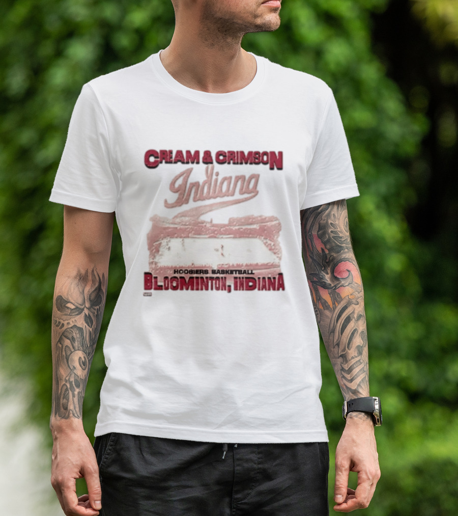 Cream & Crimson Indiana Hoosiers Basketball Bloomington Indiana T-Shirt