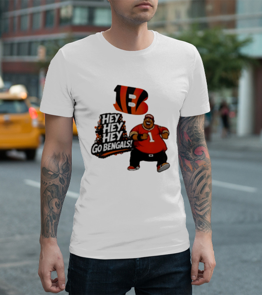 Ja Marr Chase Fat Albert Cincinnati Bengals Hey Hey Hey Go Bengals T-Shirt