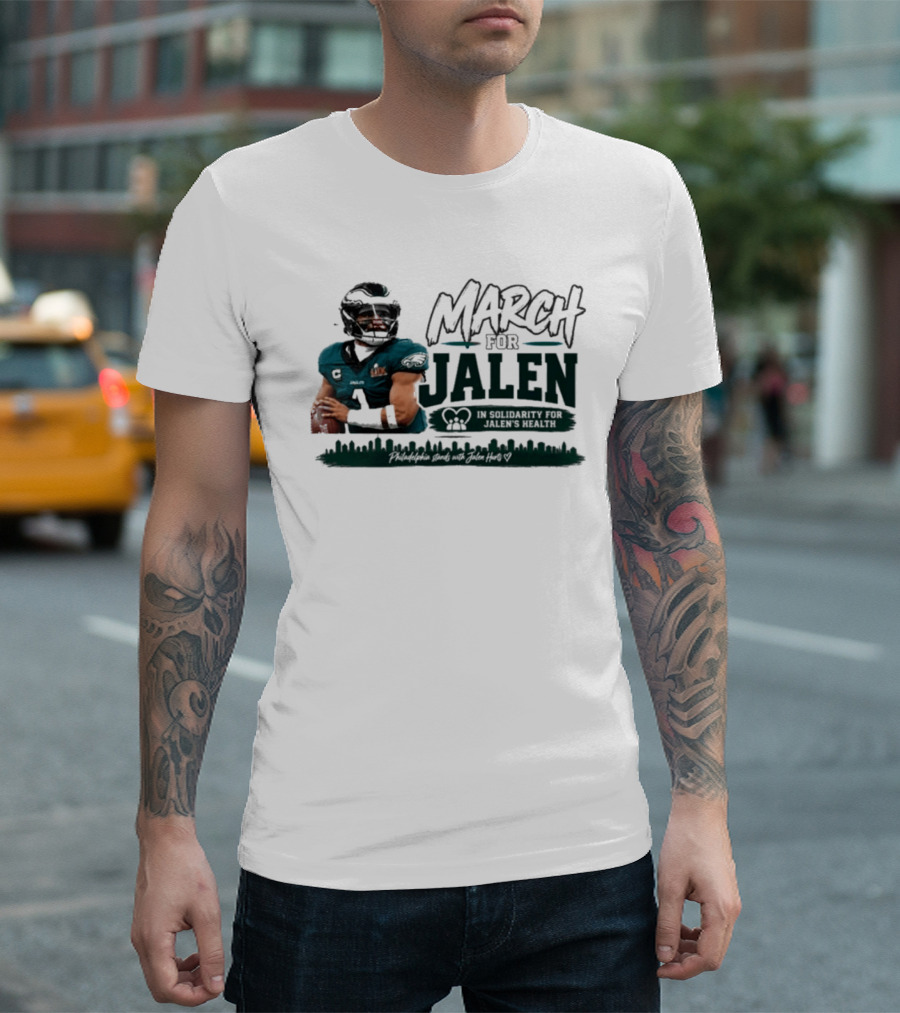 March For Jalen Hurts Philadelphia Football Quarterback Signature Series T-Shirt