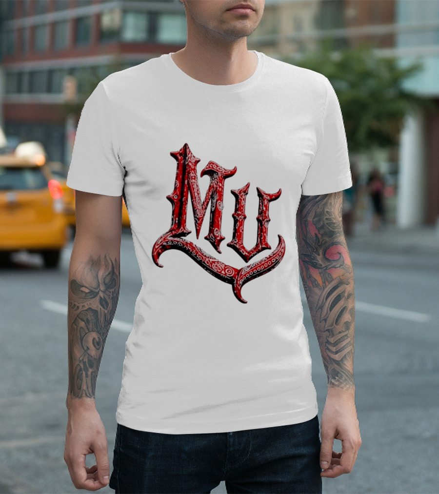 MU XXX Red Bandana Pattern Marinated Urbans T-Shirt