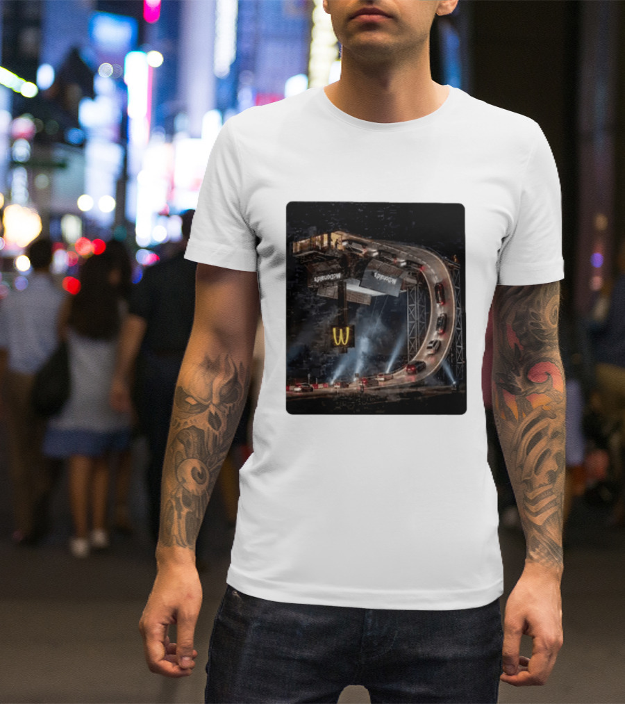 McDonald's Surreal Upside Down Drive Thru Concept Night Scene T-Shirt