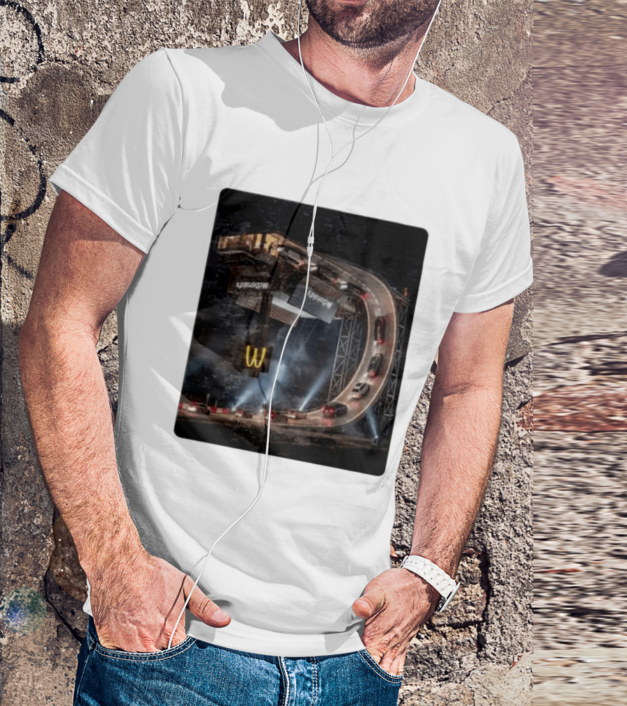 McDonald's Surreal Upside Down Drive Thru Concept Night Scene T-Shirt