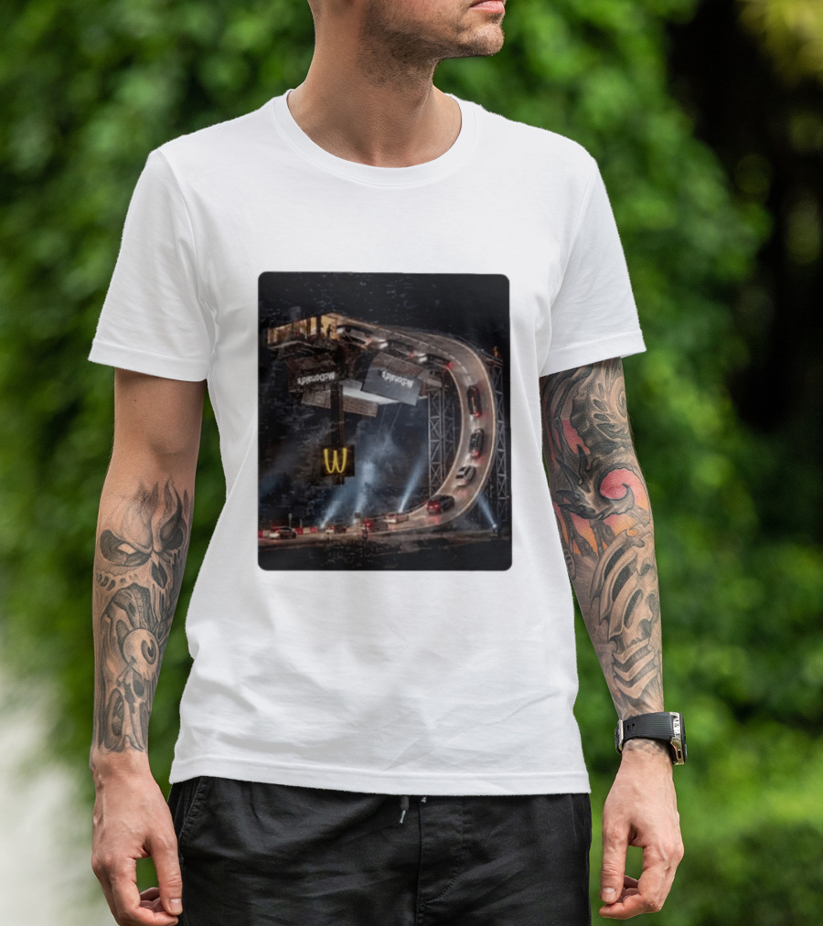 McDonald's Surreal Upside Down Drive Thru Concept Night Scene T-Shirt