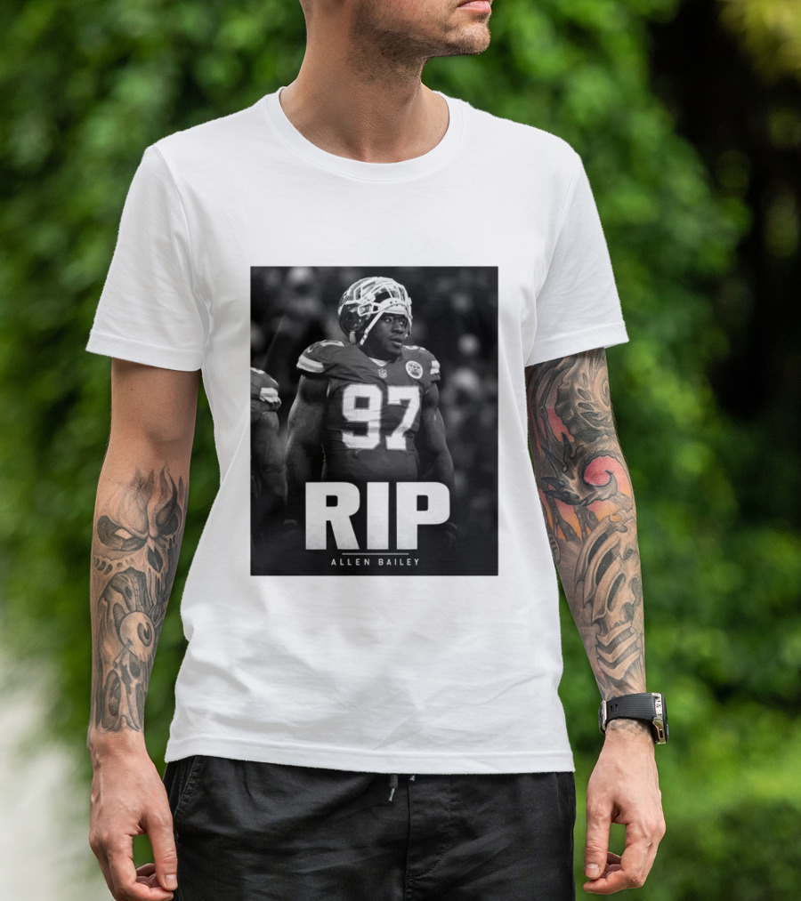 RIP Allen Bailey 1989 2026 Football Player Number 97 T-Shirt