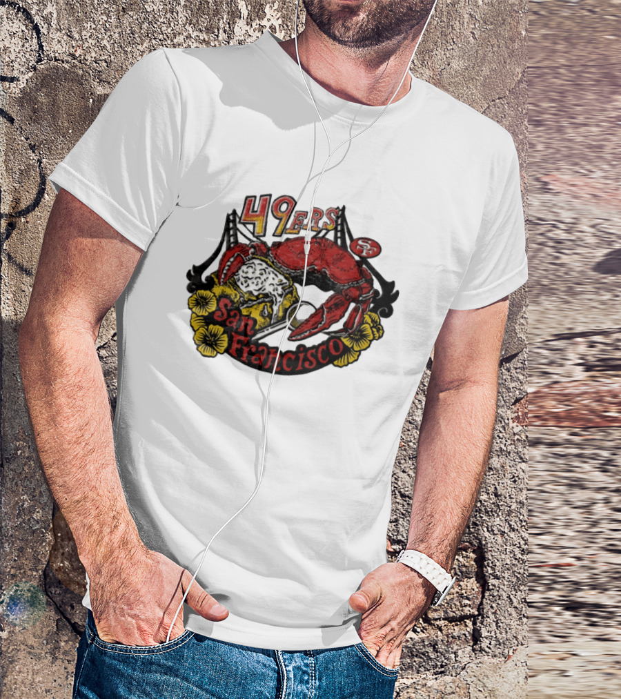 San Francisco 49ers Crab Sourdough Bread Golden Gate T-Shirt