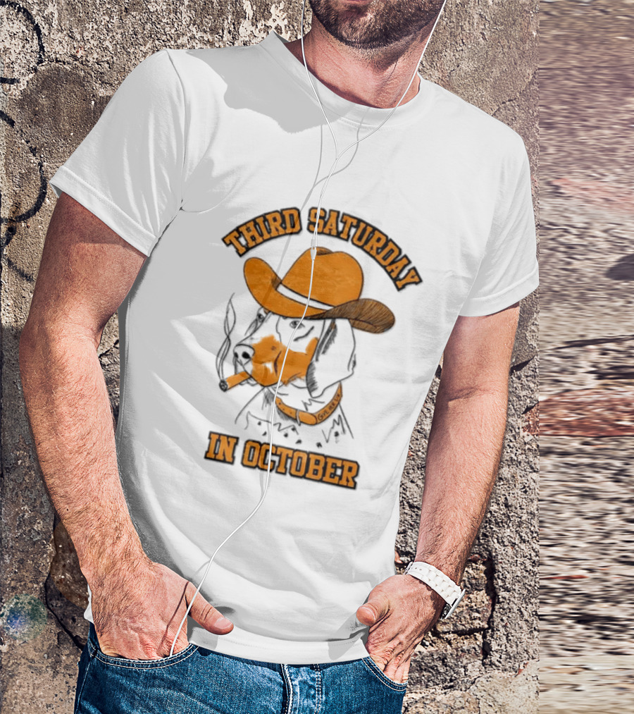 Third Saturday In October Tennessee Volunteers Dog With Cowboy Hat T-Shirt
