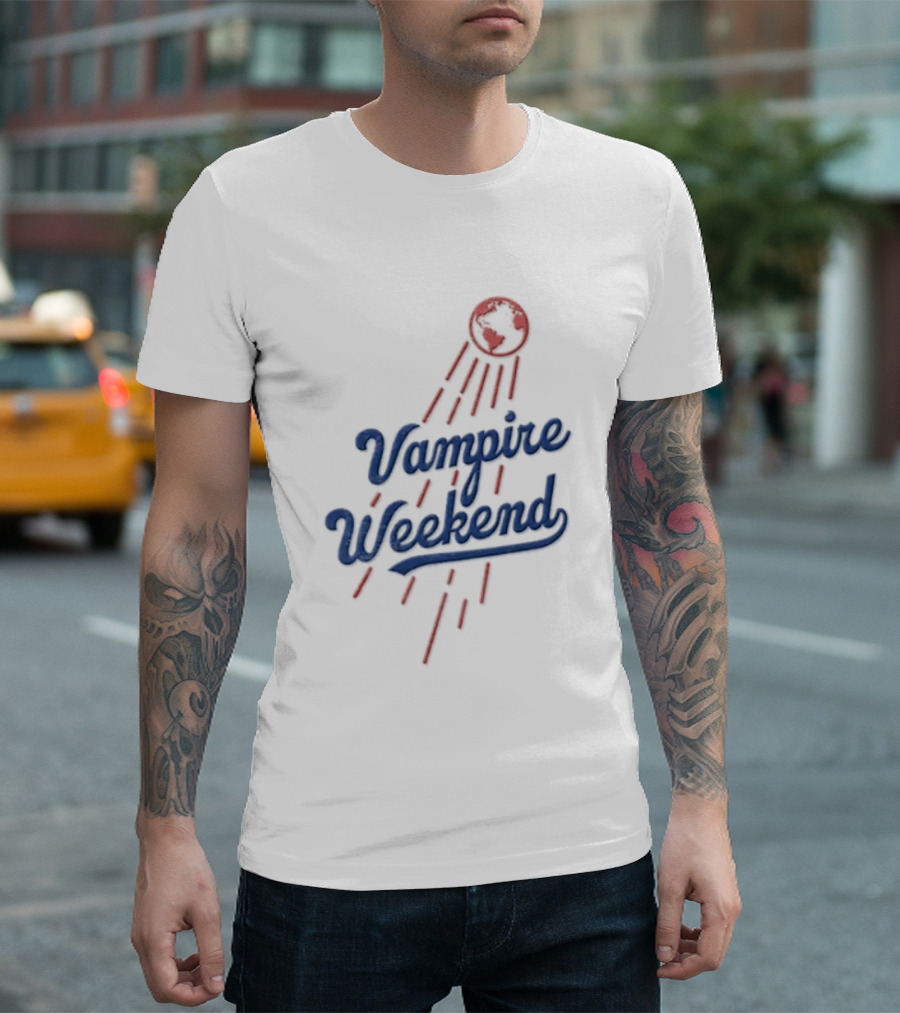 Vampire Weekend Globe Indie Rock Alternative Band Earth Rays T-Shirt