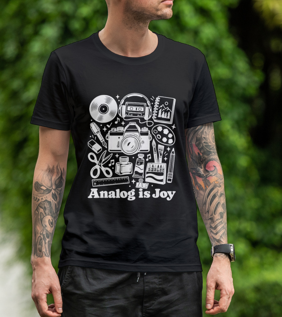 Analog Is Joy Camera Cassette Paint Creativity T-Shirt