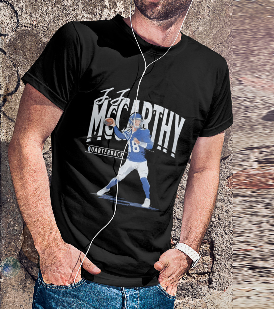 JJ McCarthy Quarterback Number 18 Minnesota Vikings T-Shirt