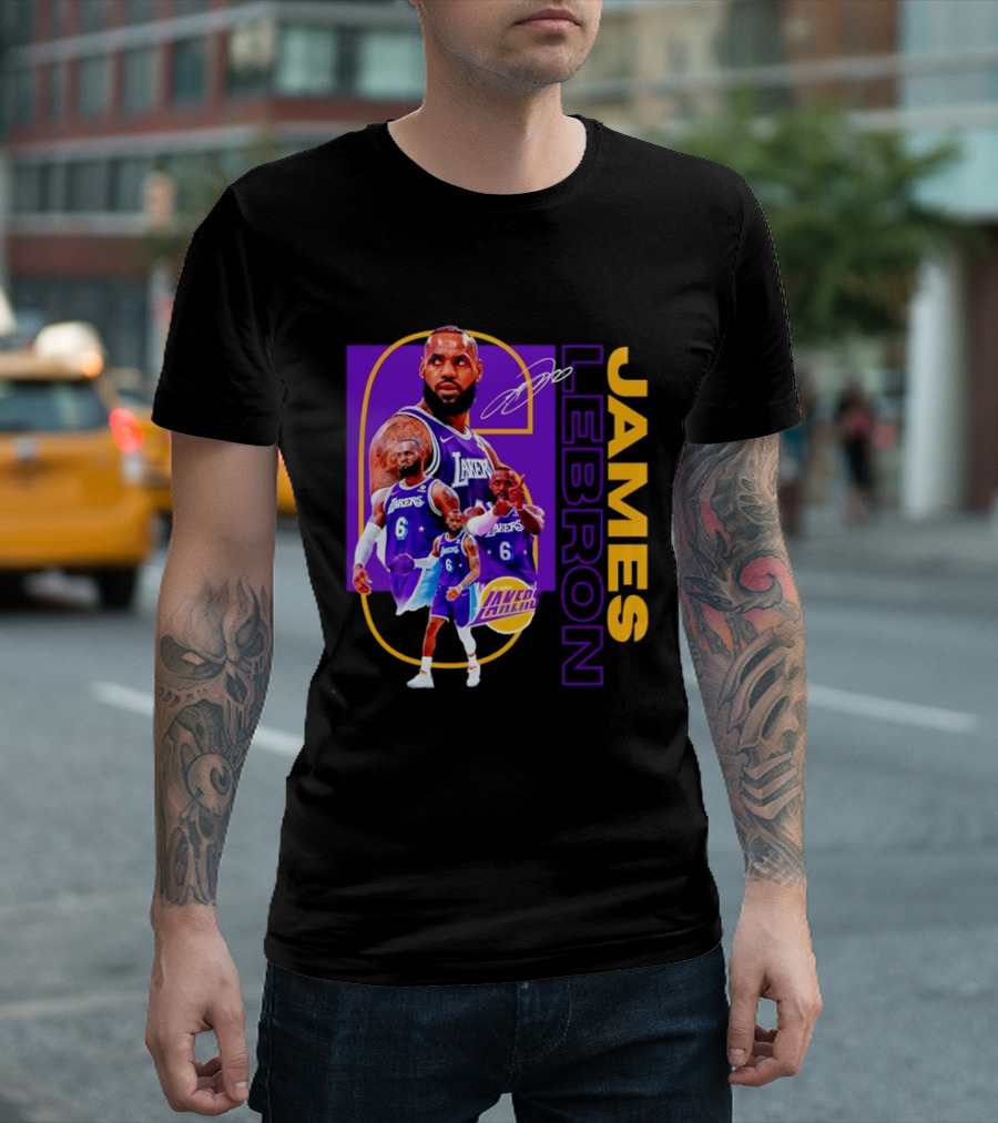 LeBron James Los Angeles Lakers 6 NBA Basketball T-Shirt