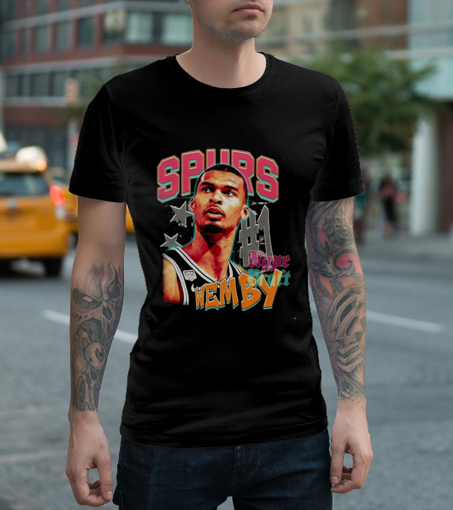 Spurs Wemby No 1 Hype Draft T-Shirt