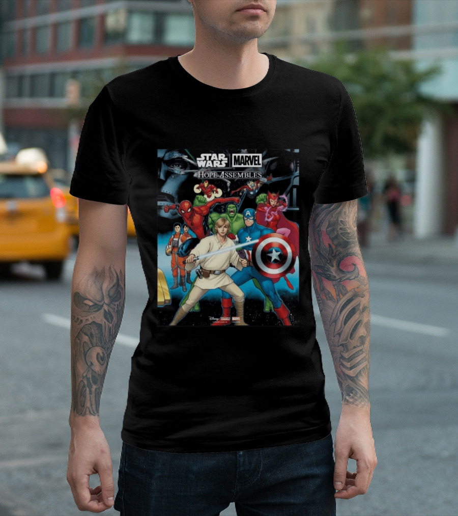 Star Wars Marvel Hope Assembles Crossover Featuring Iconic Heroes T-Shirt