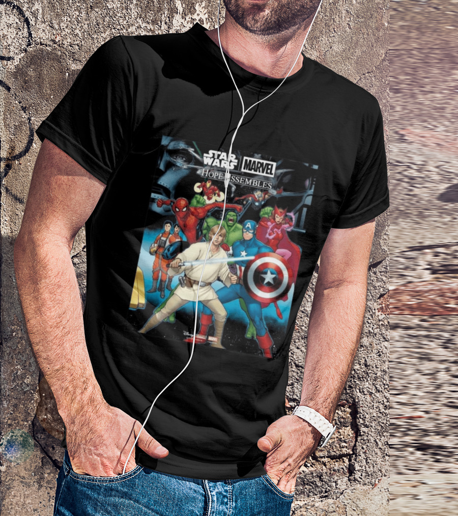 Star Wars Marvel Hope Assembles Crossover Featuring Iconic Heroes T-Shirt