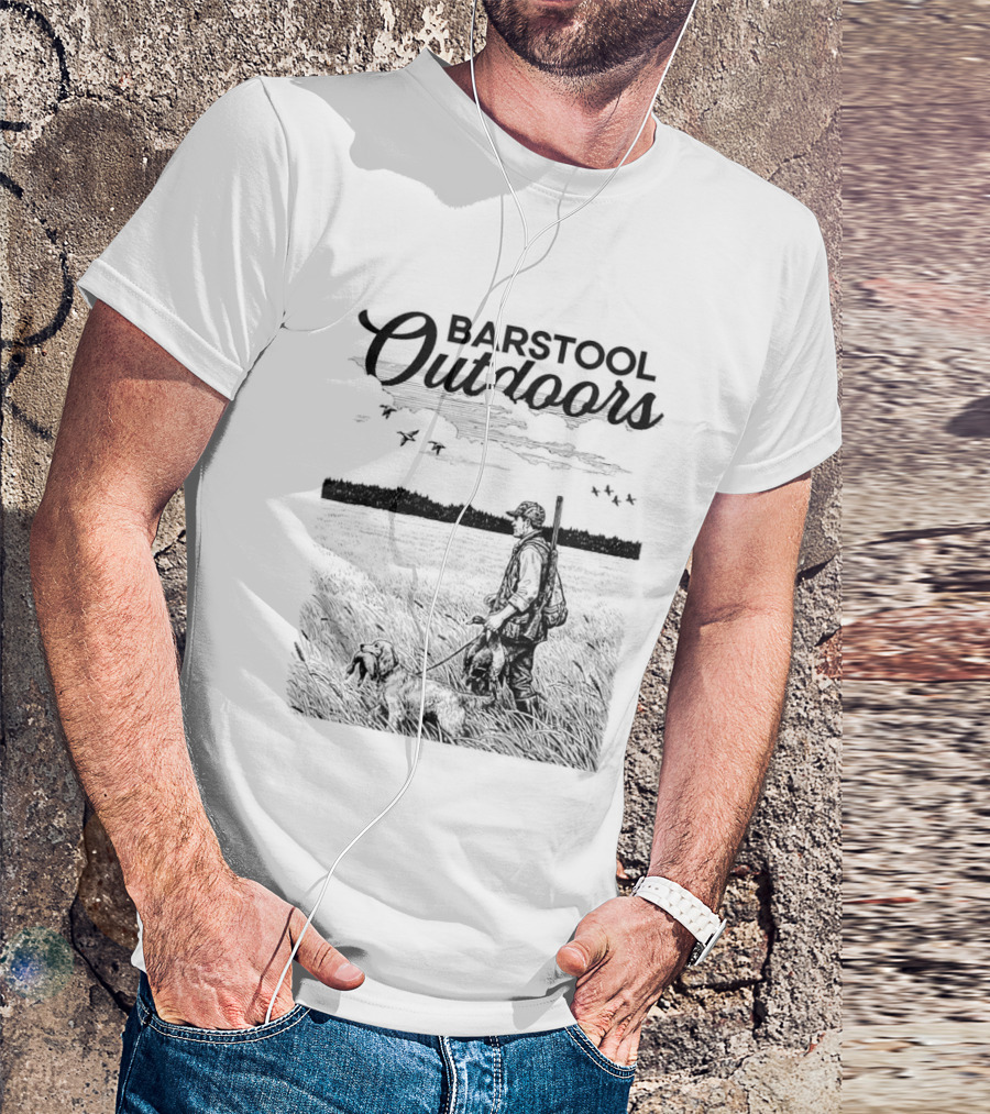 Barstool Outdoors Duck Hunt II Pocket Hunting Scenery T-Shirt