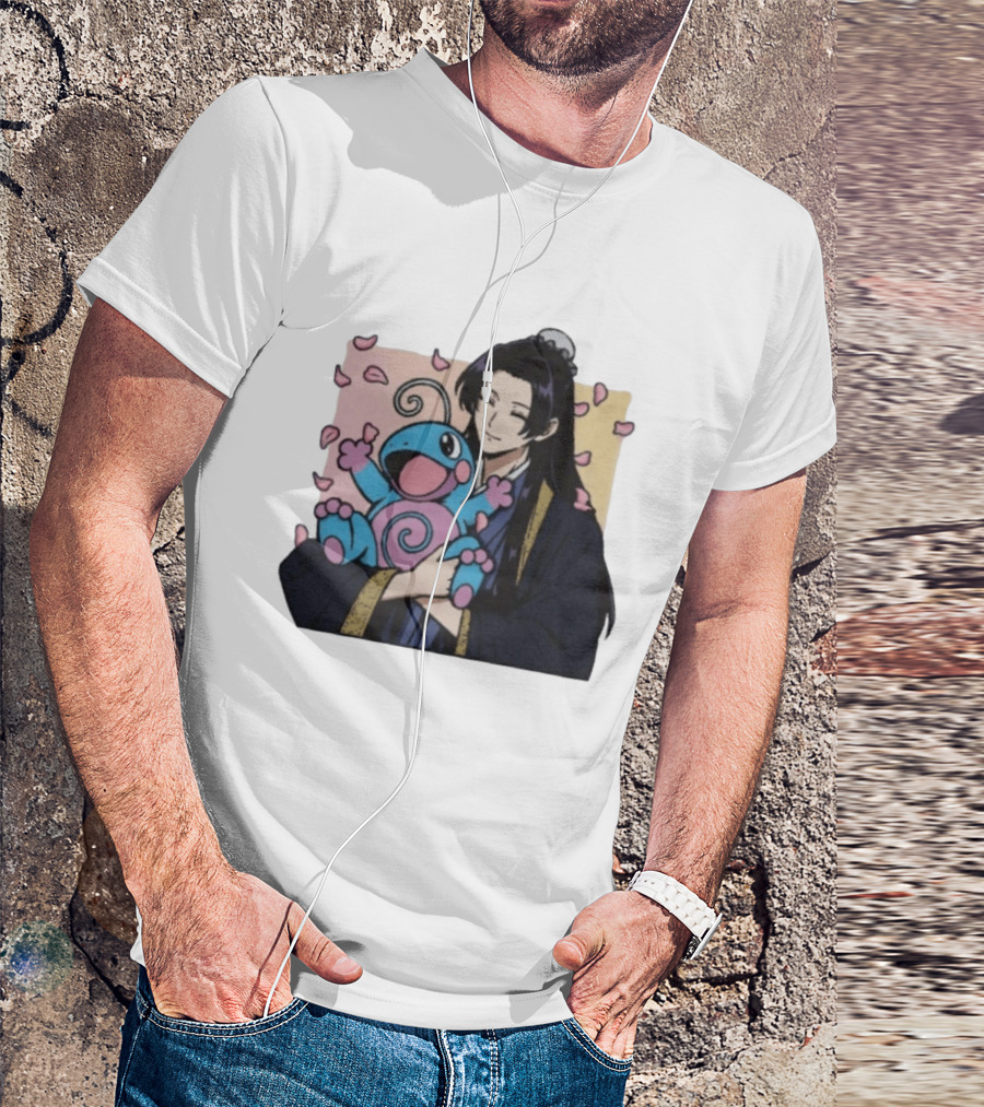 Jinshi From The Apothecary Diaries Holding Politoed Surrounded By Falling Petals T-Shirt