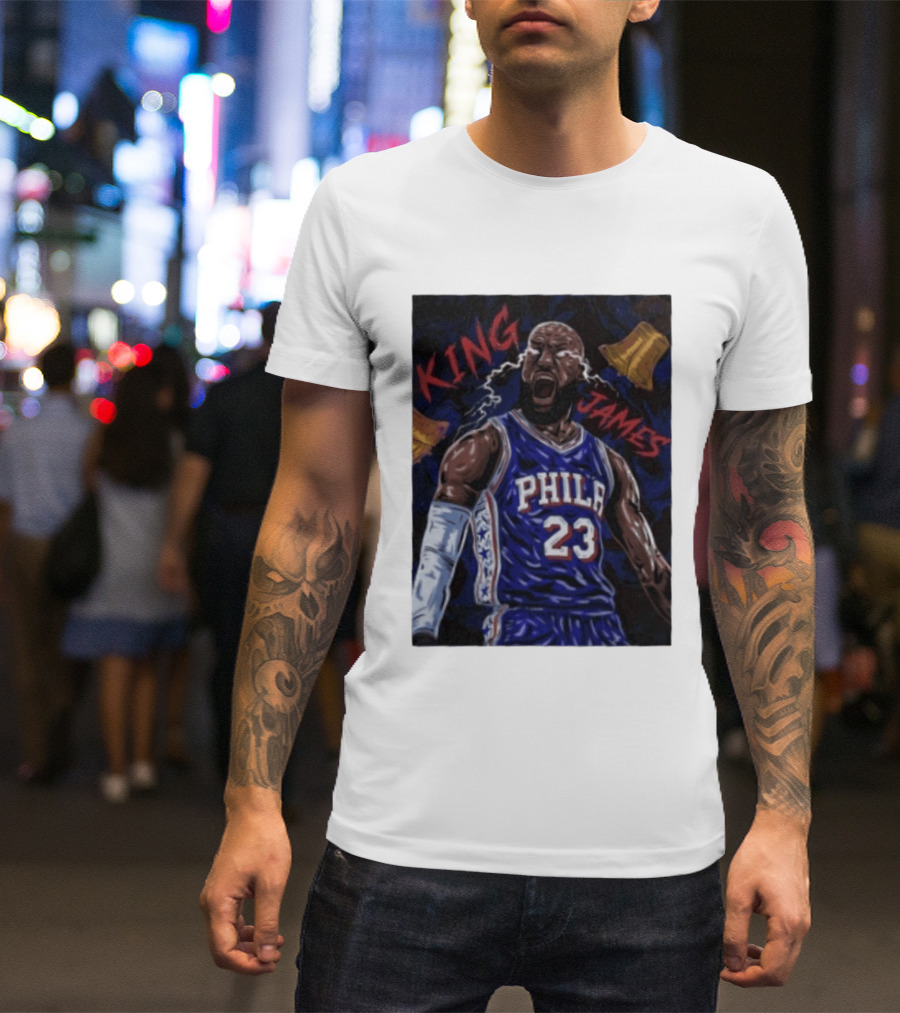 King James No 23 Phila Basketball Philadelphia 76ers T-Shirt