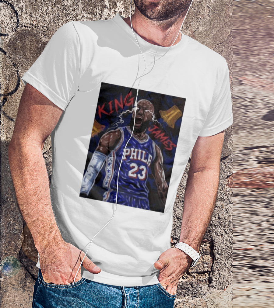 King James No 23 Phila Basketball Philadelphia 76ers T-Shirt