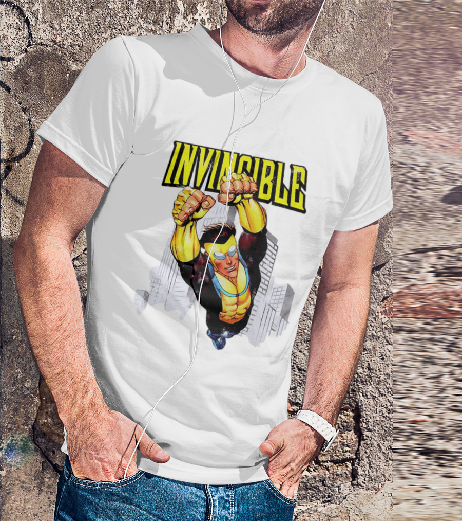 Invincible Mark Grayson Superhero Flying Action Pose T-Shirt