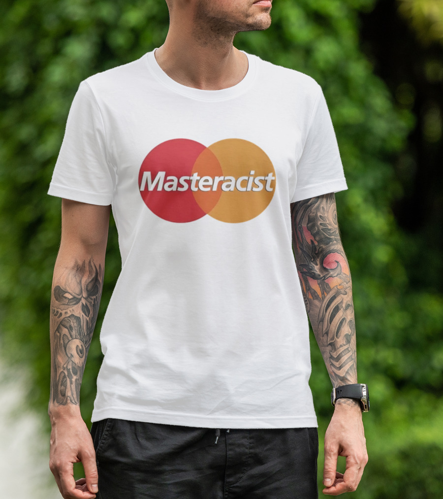 Masteracist Parody Branding With Overlapping Red And Orange Circles T-Shirt