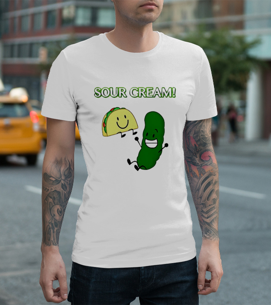 Sour Cream Pickle And Taco Happy Characters T-Shirt