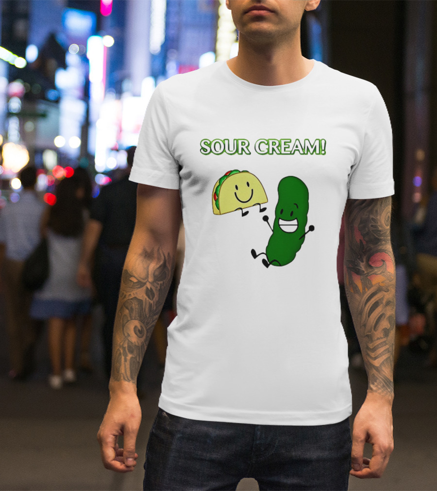 Sour Cream Pickle And Taco Happy Characters T-Shirt