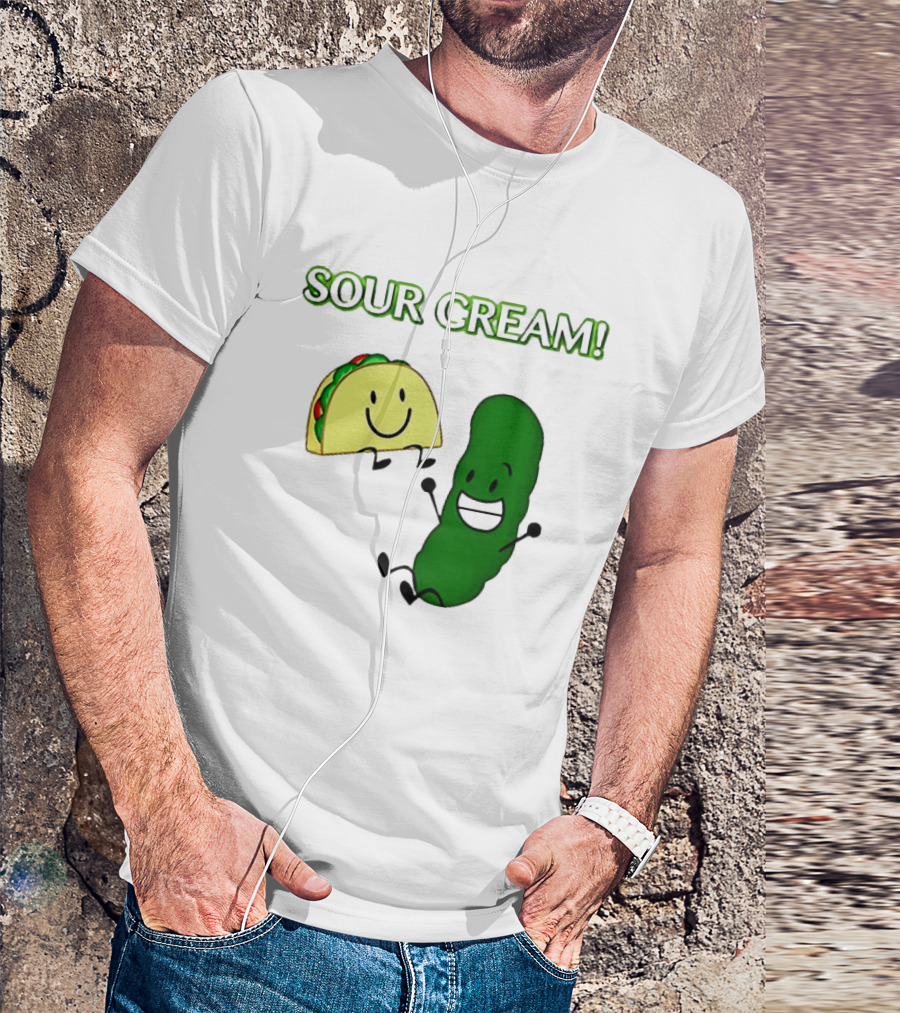 Sour Cream Pickle And Taco Happy Characters T-Shirt