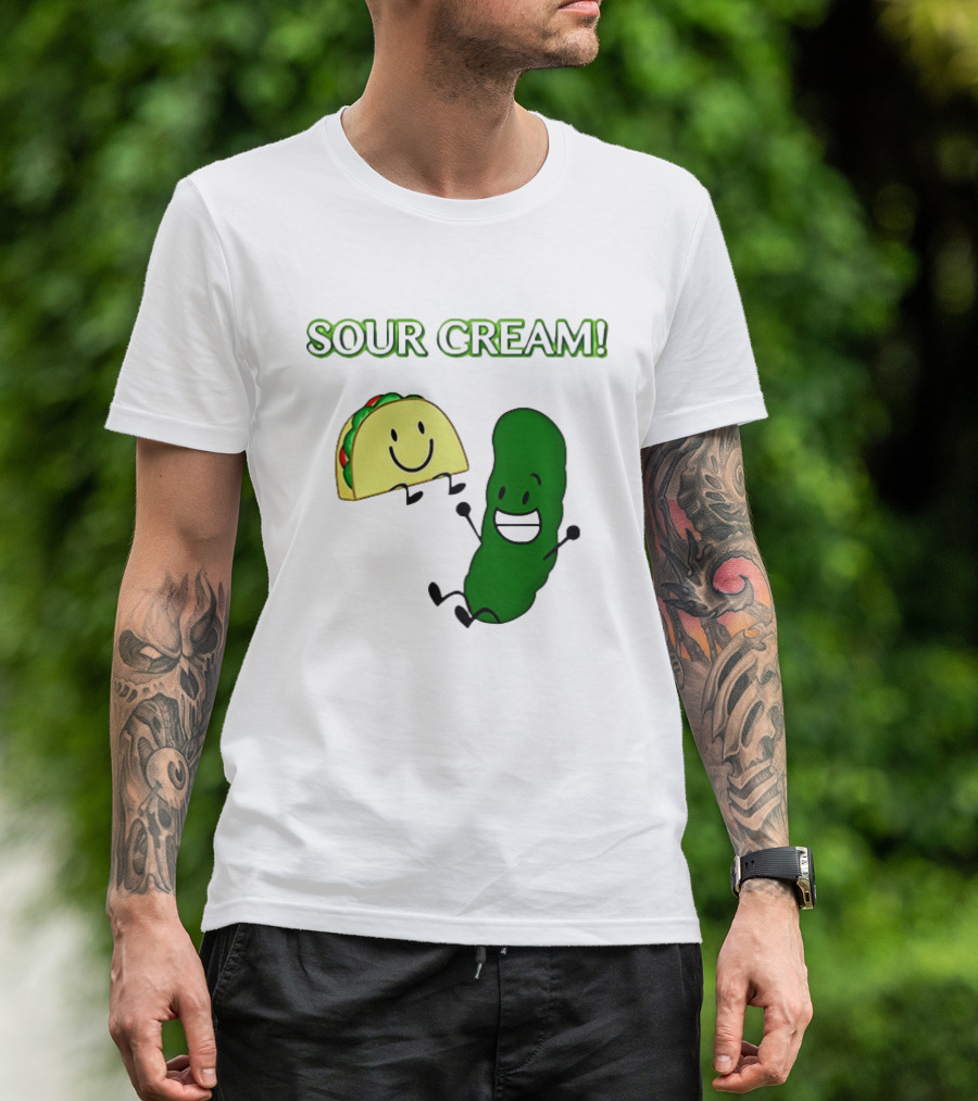 Sour Cream Pickle And Taco Happy Characters T-Shirt