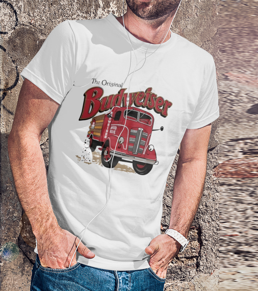 The Original Budweiser Truck With Dalmatian Iconic Beer Brand T-Shirt