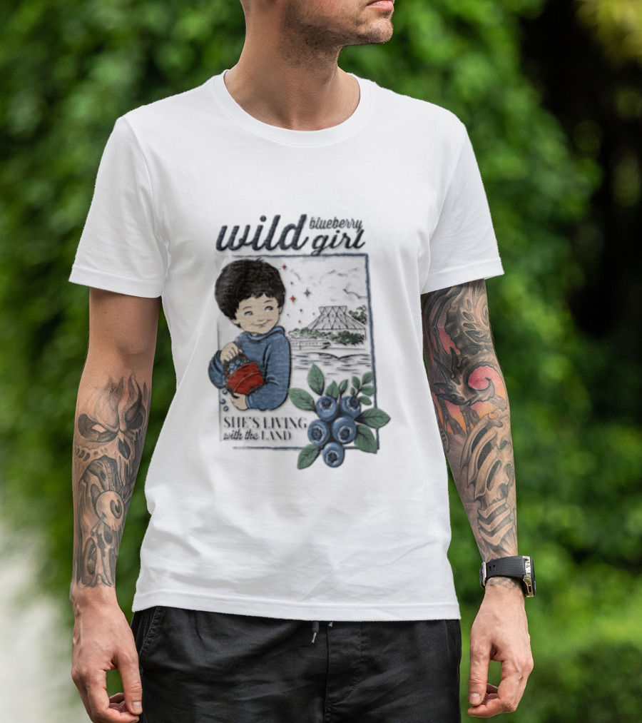 Wild Blueberry Girl She's Living With The Land Young Boy T-Shirt